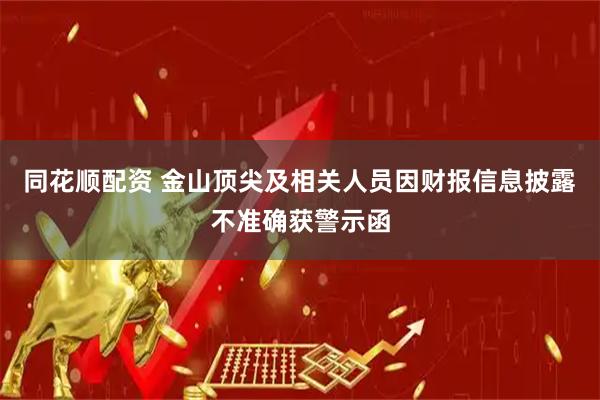 同花顺配资 金山顶尖及相关人员因财报信息披露不准确获警示函