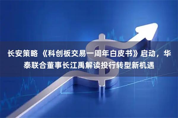 长安策略 《科创板交易一周年白皮书》启动，华泰联合董事长江禹解读投行转型新机遇
